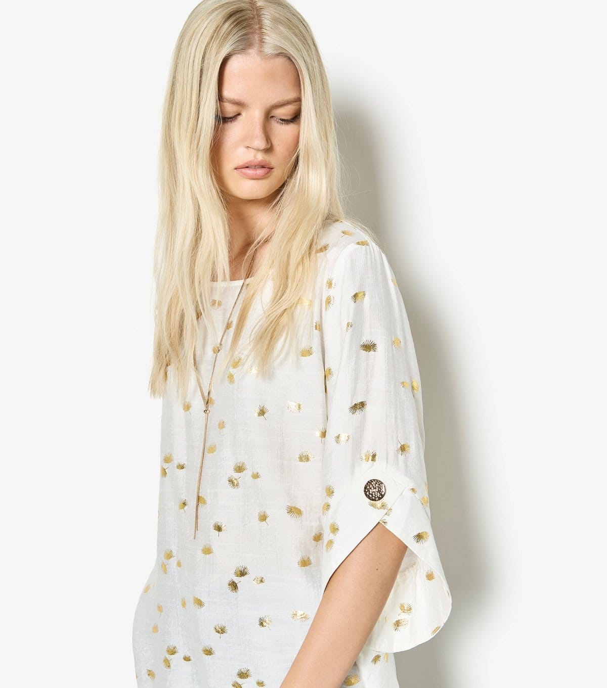 Apricot Women's White Foil Fan Cropped Sleeve Top Apricot New Look - 4