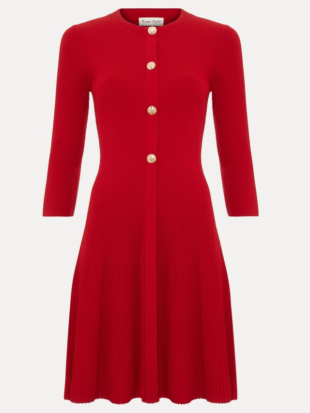 Phase Eight Phase Eight Women's Rachel 3/4 Sleeve Swing Dress in Scarlet - 2