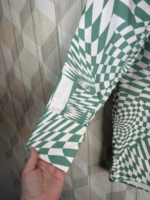 Damson Madder Damson Madder Green & White Print Dress Size 10 BNWT Statement Collar