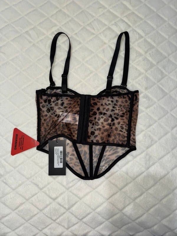 EGO Ego leopard print corset top size 8 brand new