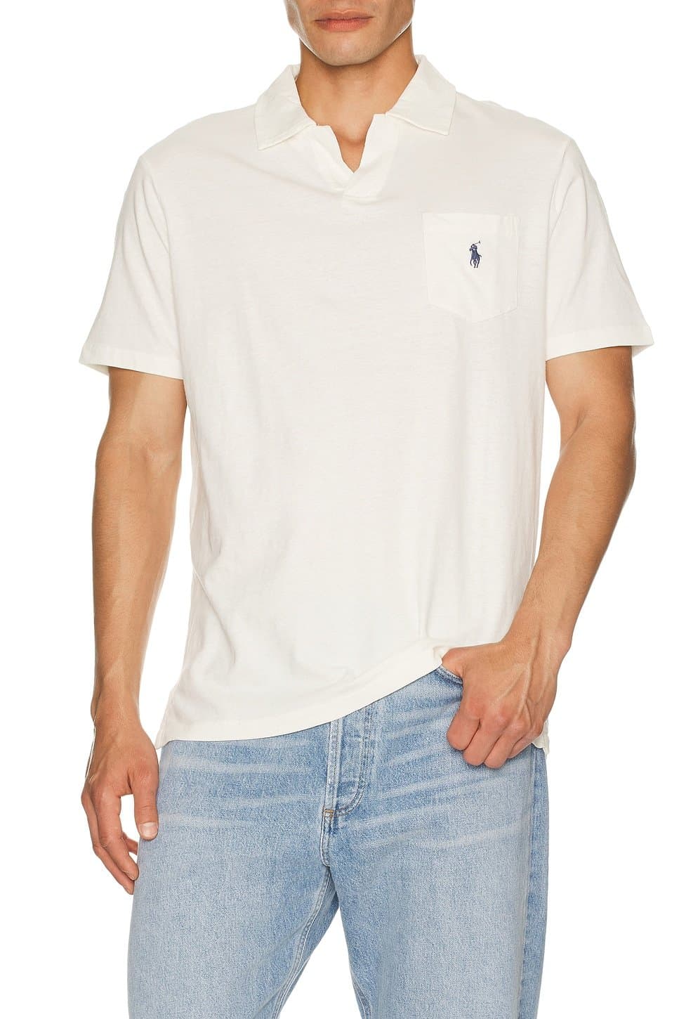 revolve Standard Fit Cotton Linen Polo Shirt