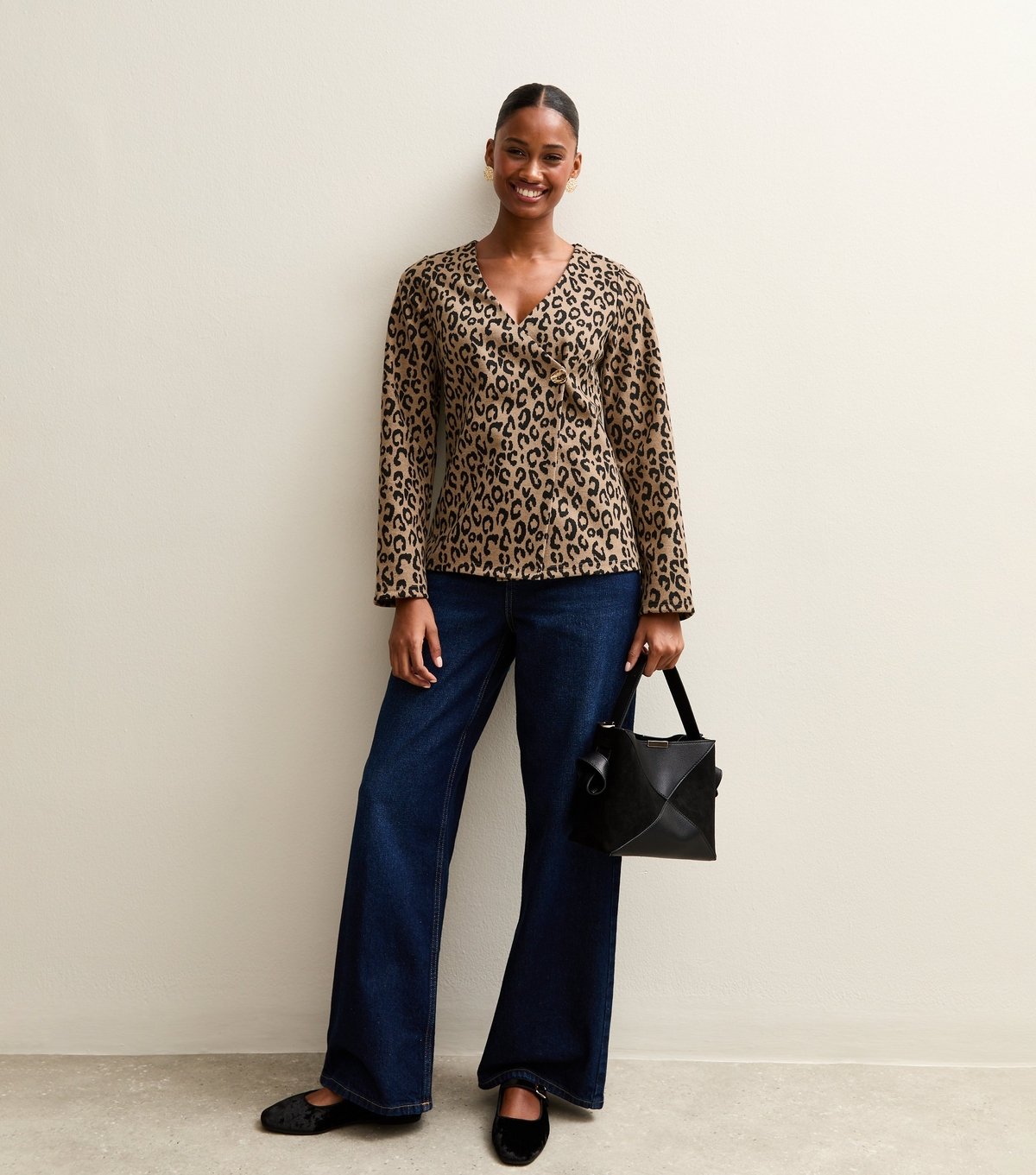 New Look Women's Brown Soft Touch Leopard Print Wrap Cardigan New Look - 3