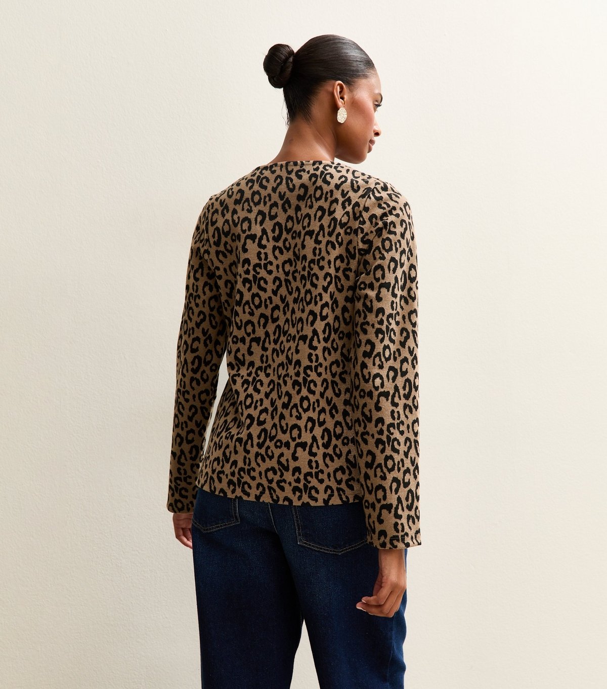 New Look Women's Brown Soft Touch Leopard Print Wrap Cardigan New Look - 4