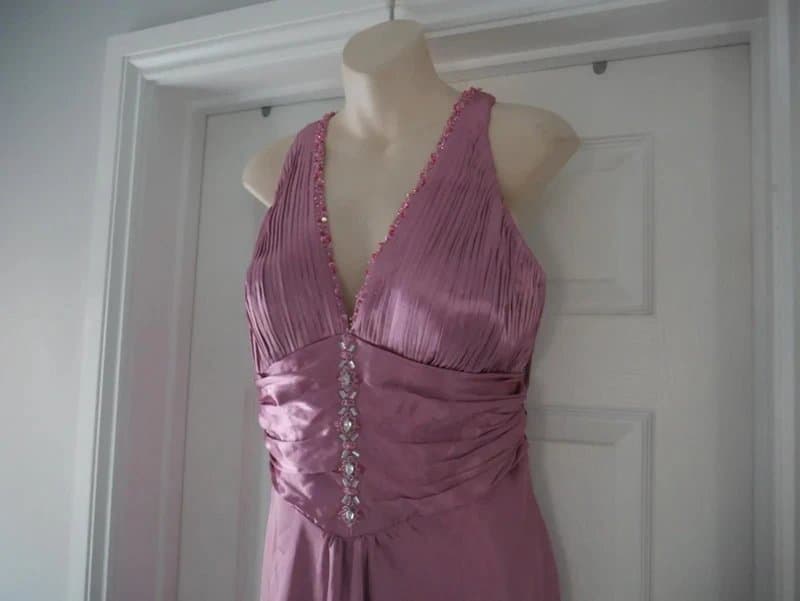 Tiffany Bling Tiffany Bling Dress British Designer Pink Silk bead Evening Party Prom New £125 4XL UK Size 16