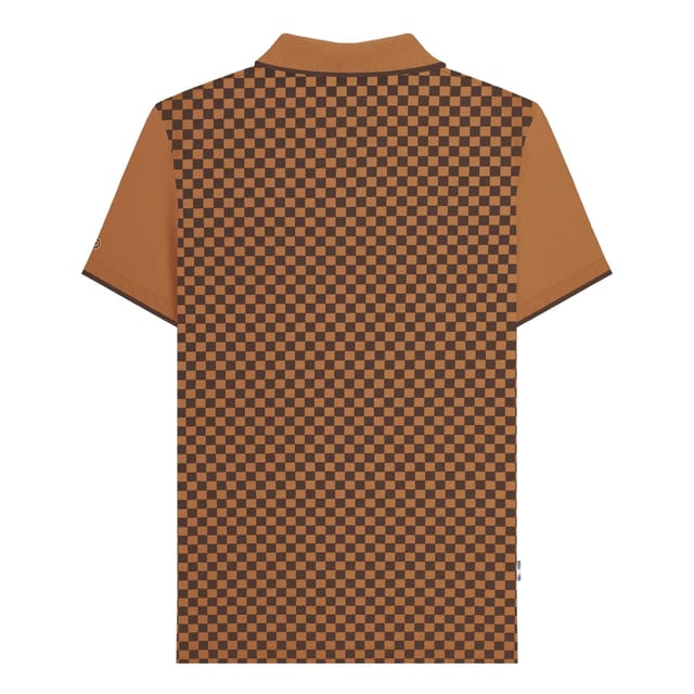 Lambretta Lambretta Men's Two Tone All-Over Print Polo Shirt in Light Brown - 2