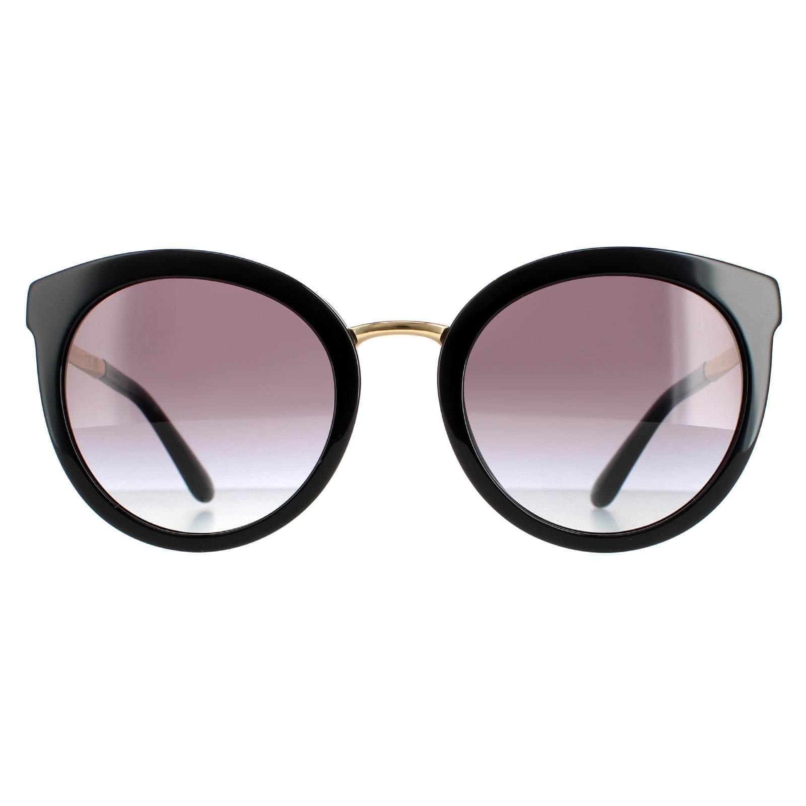 Dolce & Gabbana Dolce & Gabbana Women's Round Black Grey Gradient Sunglasses