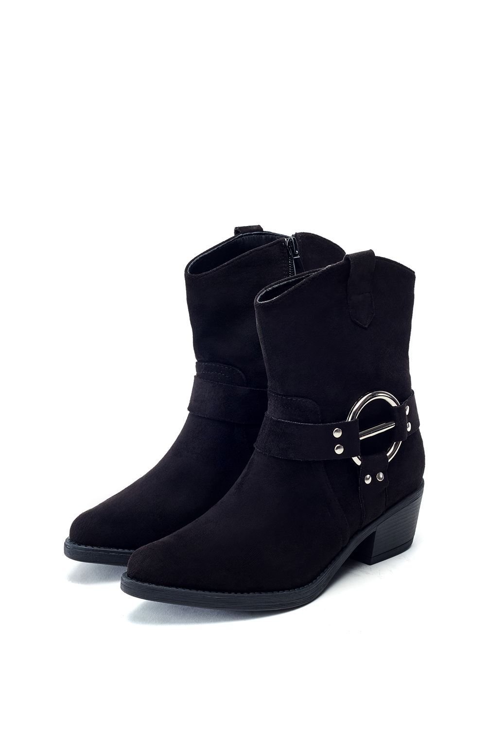 b.soleful b.soleful Women's 'Gillian' Alcantara Heeled Boots in Black - 2