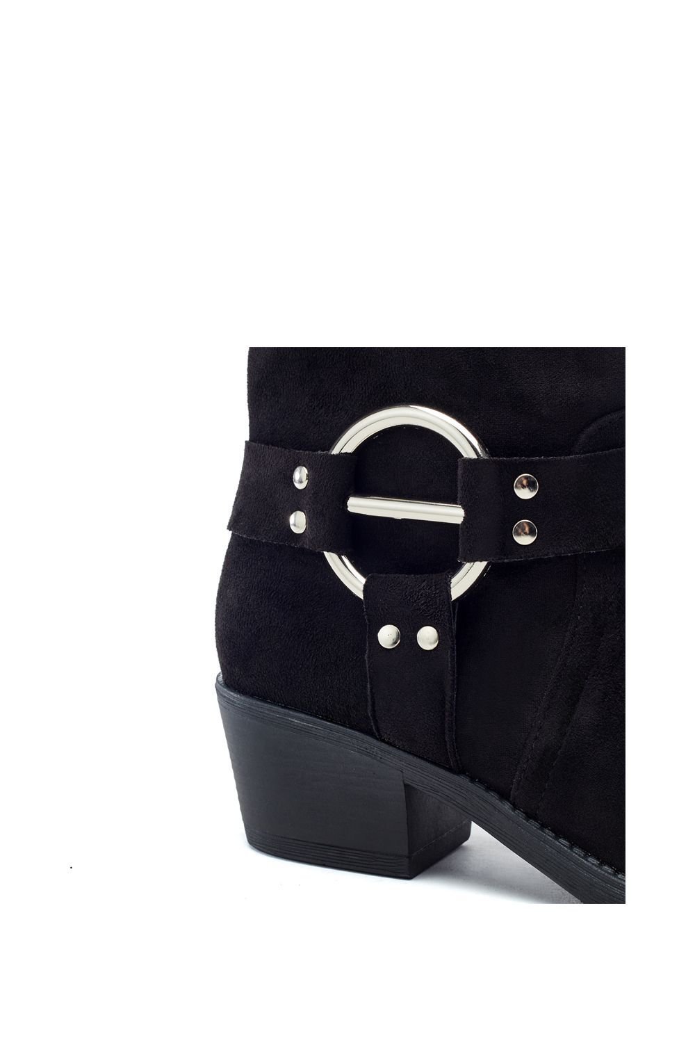 b.soleful b.soleful Women's 'Gillian' Alcantara Heeled Boots in Black - 4