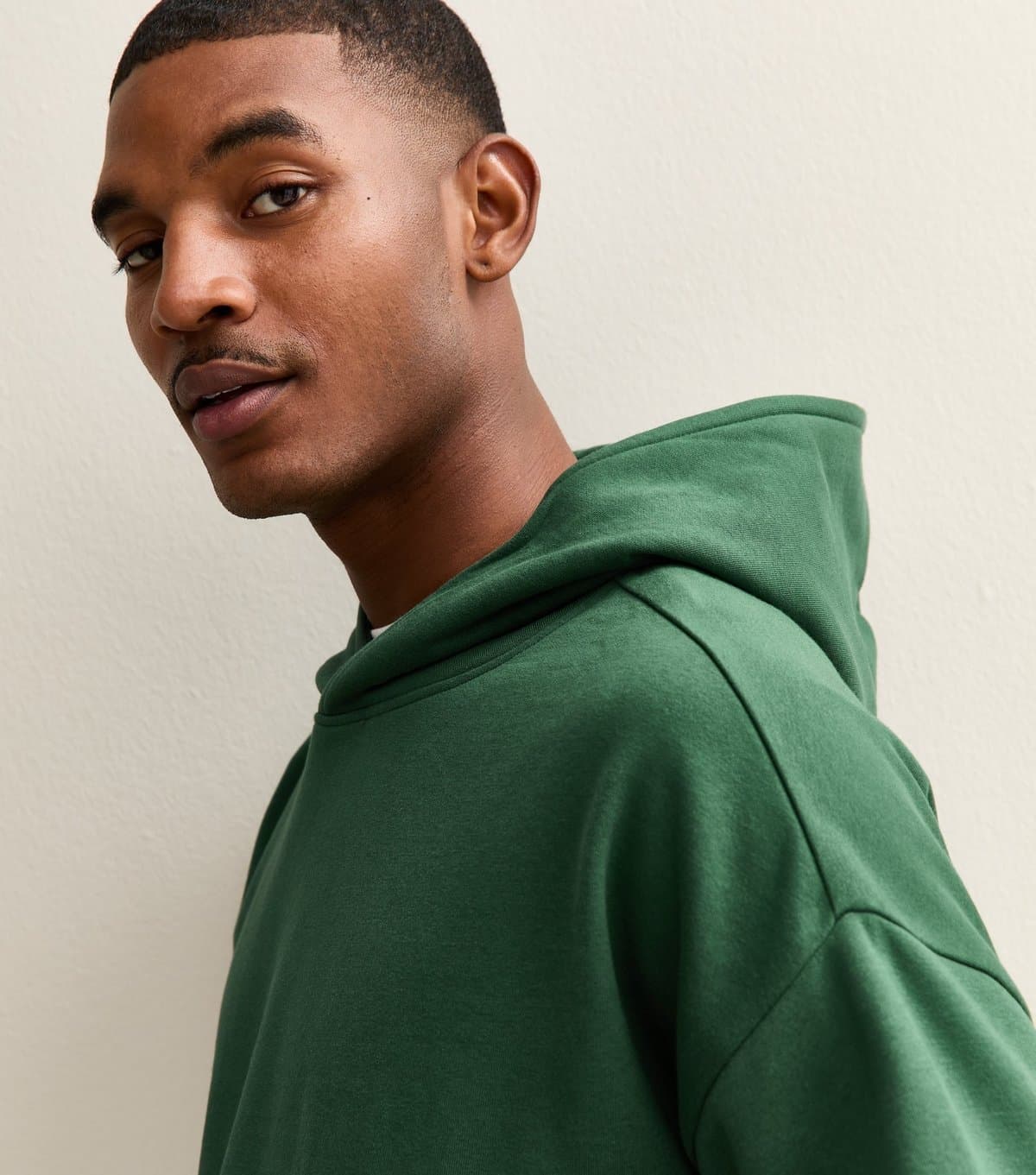 New Look Men's Dark Green Oversized Hoodie New Look