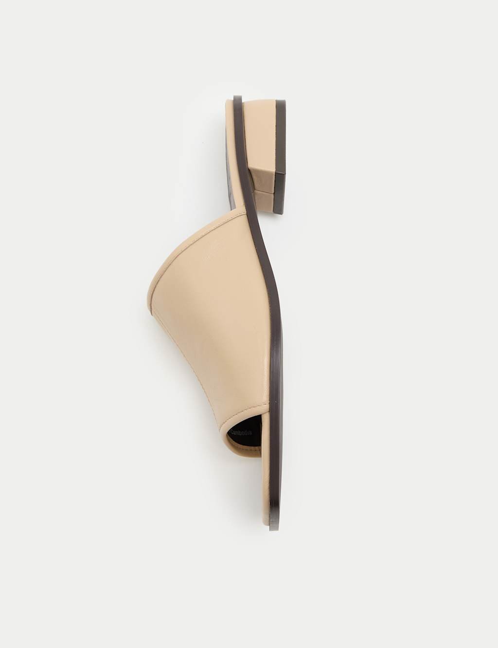 Marks & Spencer M&S Leather Block Heel Peep Toe Mules Cream - 2