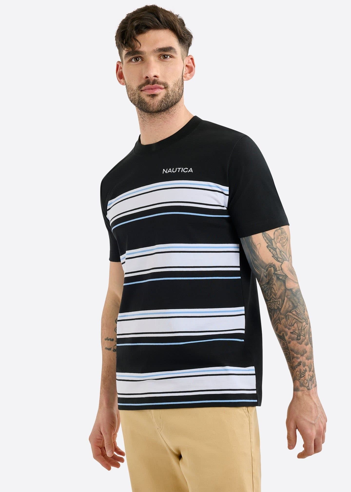 Nautica Nautica Men's Black Striped T-Shirt