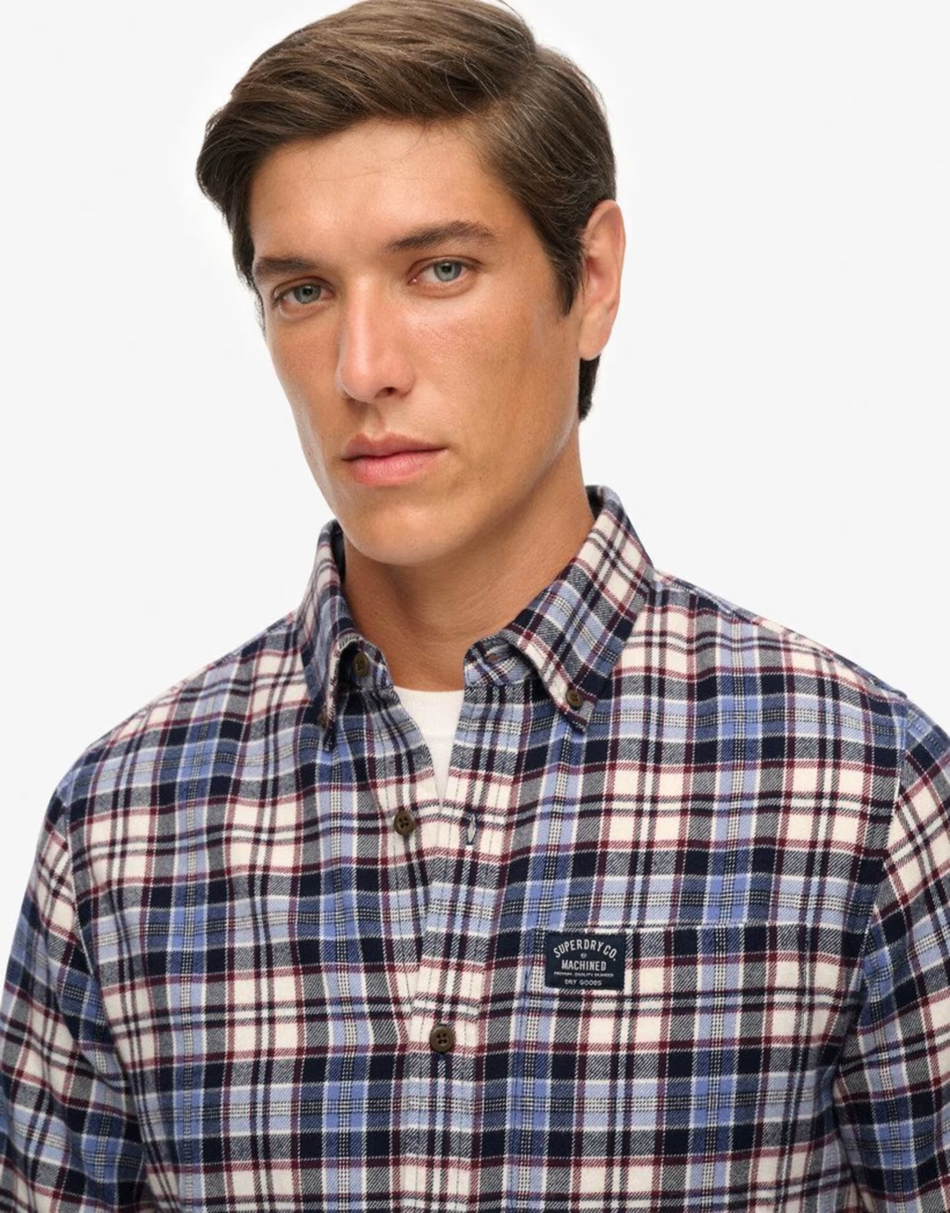 ASOS Superdry Long sleeve cotton lumberjack shirt in blue/red check - 1