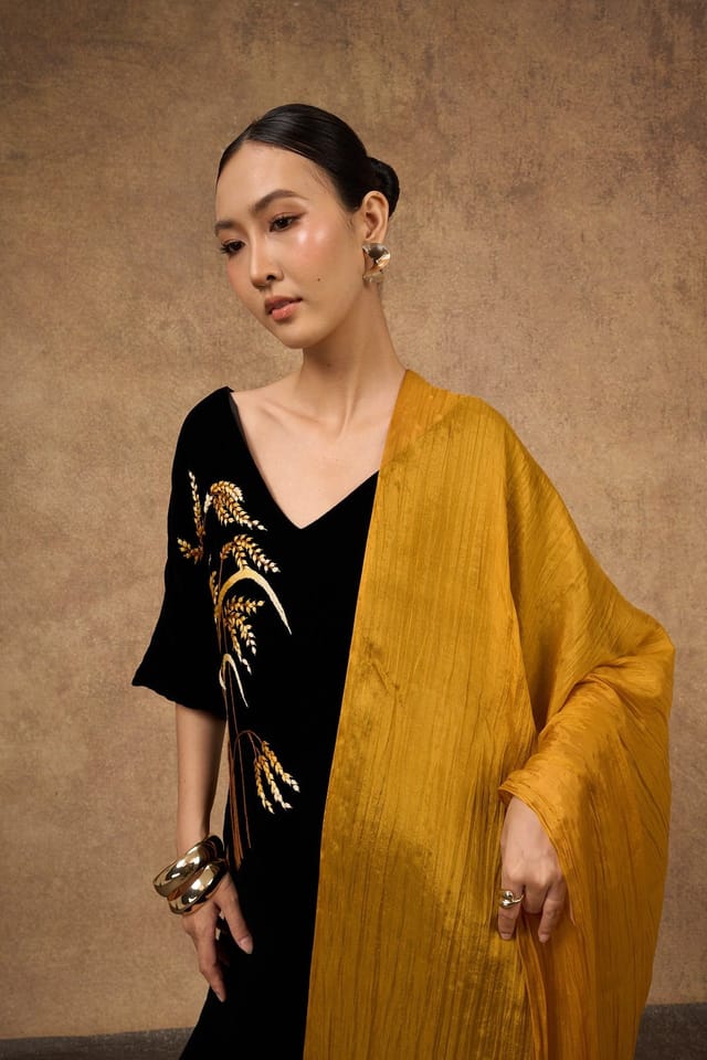 Silk and Bears Silk and Bears Women's Gold Mulberry Silk Scarf - Hand-Dyed Sheer Shawl- Lightweight Wrap - 2