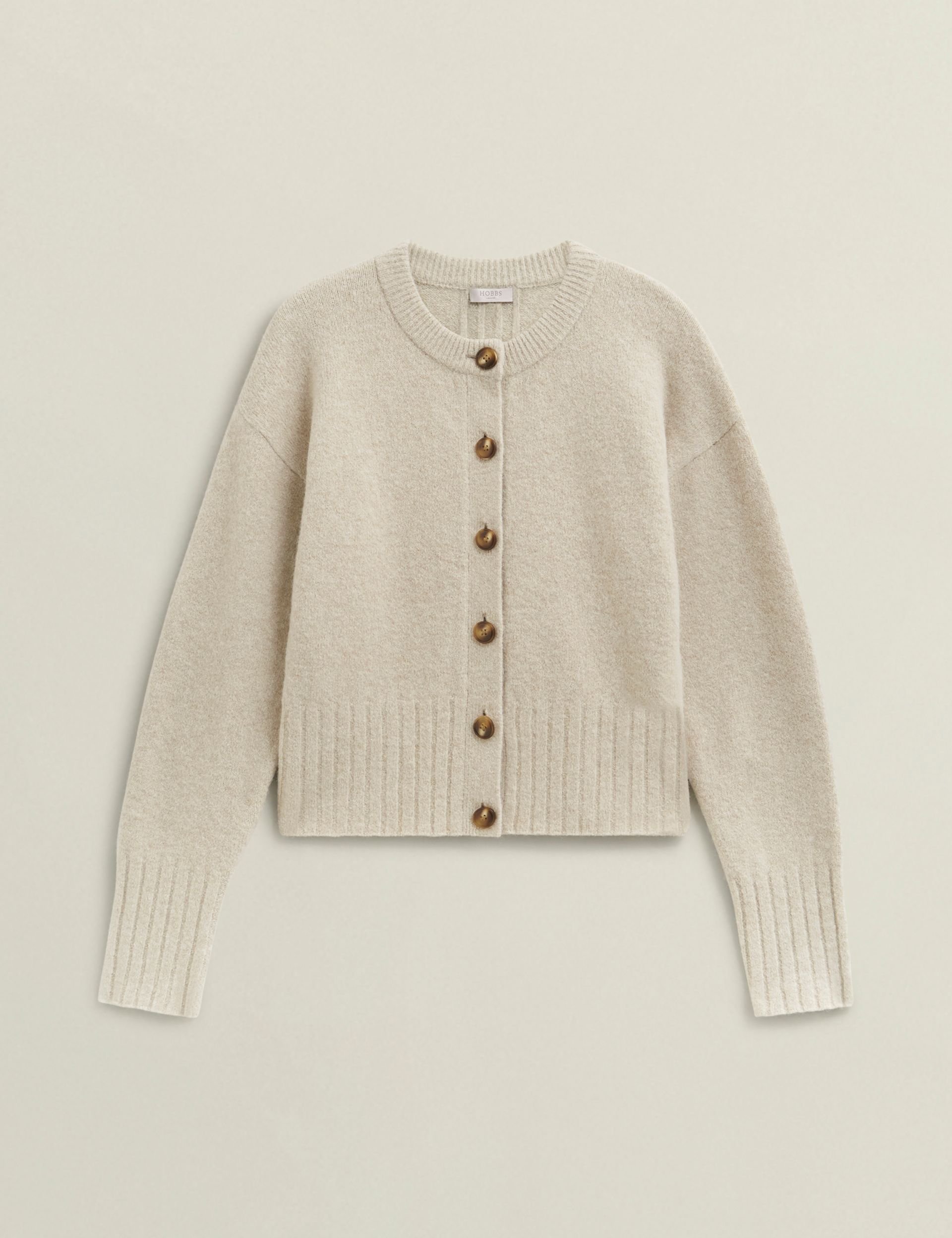 Hobbs London Hobbs London Women's Freya Long Sleeve Cardigan in Cream - 2