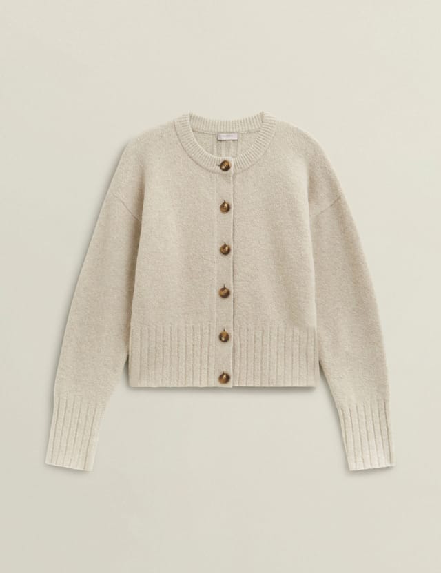 Hobbs London Hobbs London Women's Freya Long Sleeve Cardigan in Cream - 2