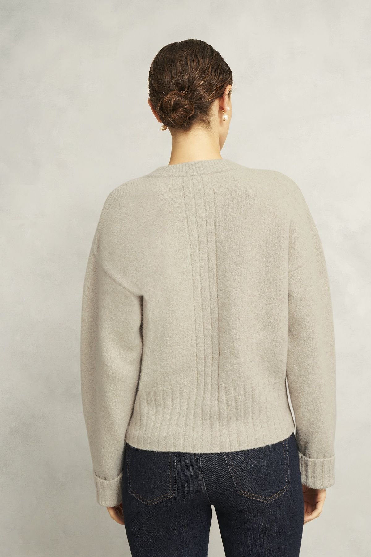 Hobbs London Hobbs London Women's Freya Long Sleeve Cardigan in Cream - 4