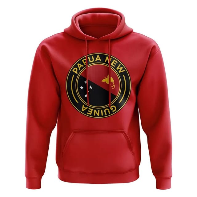 Papua New Guinea Papua New Guinea Men's Personalised Football Badge Hoodie in Red - 2