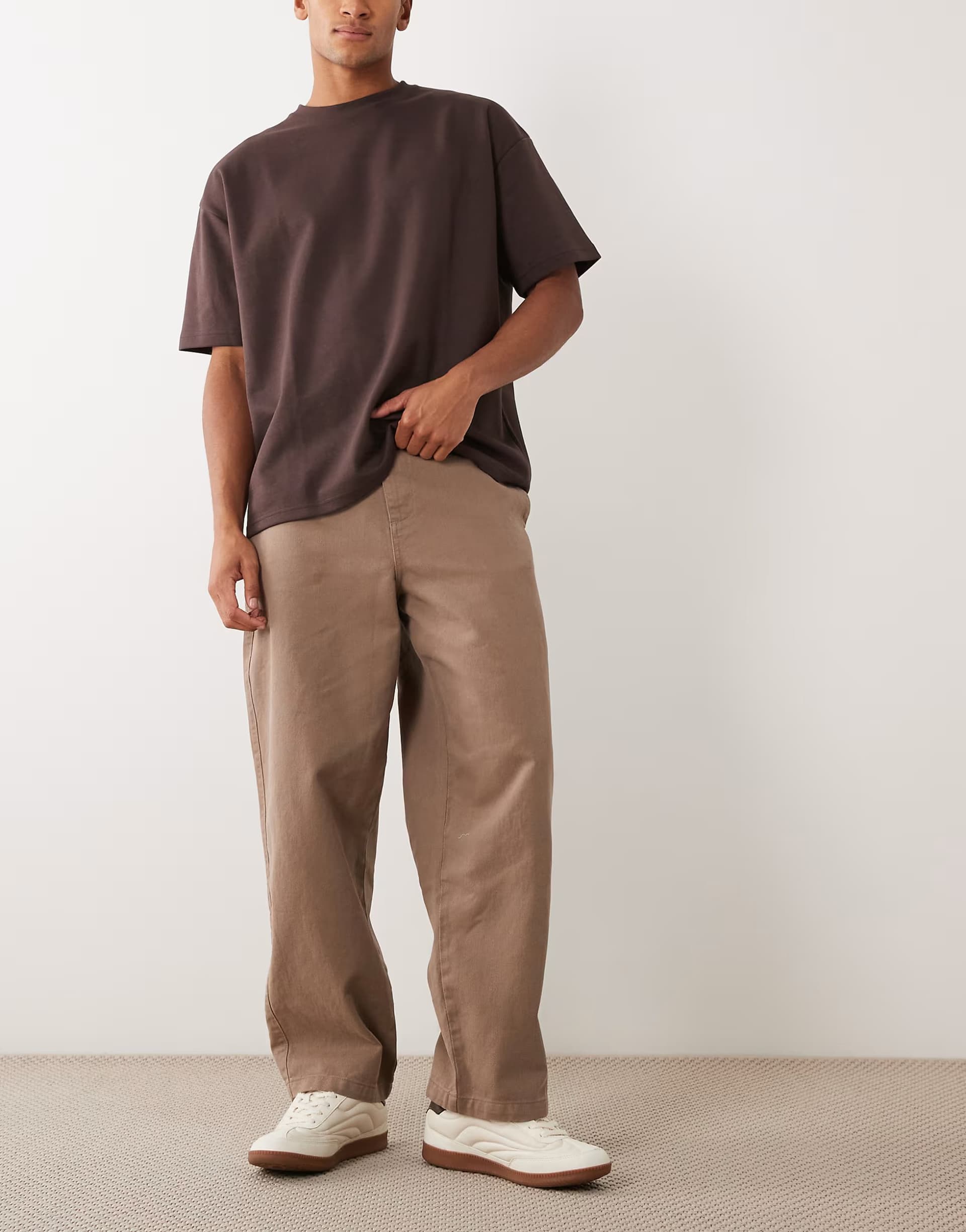 ASOS ASOS DESIGN loose straight trouser in tan