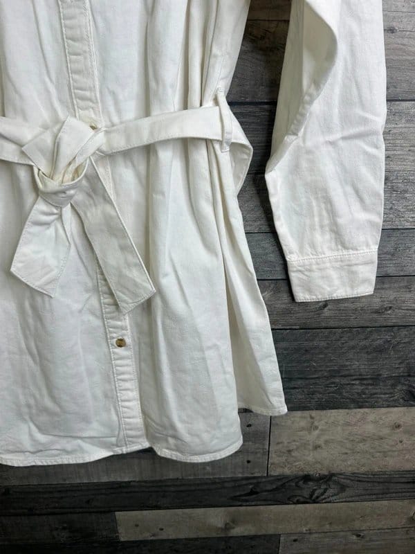ASOS Design White Cotton Shirt Dress with Waist Tie