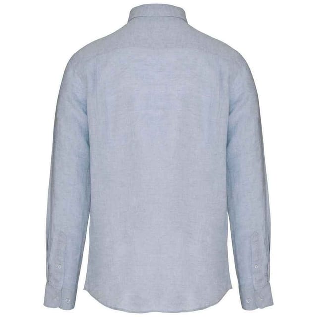 Spasso Spasso Men's Linen Long-Sleeved Shirt in Light Blue - 2
