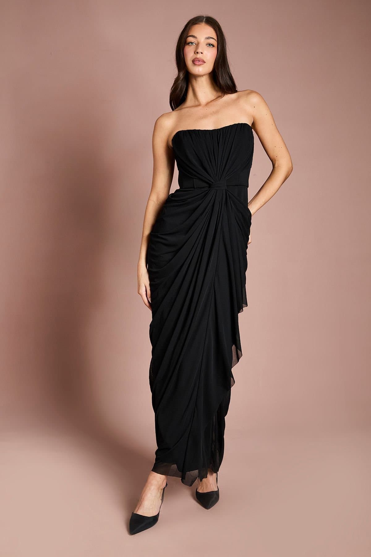 Coast Coast Women's Contour Collective Corset Detail Maxi Dress in Black