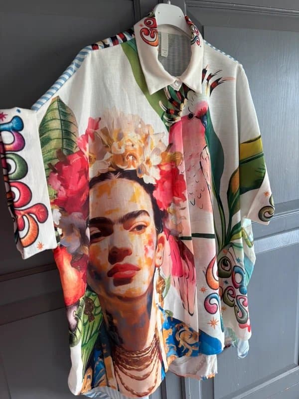 M-Made in Italy Good vibes Frida oversized summer shirt one size