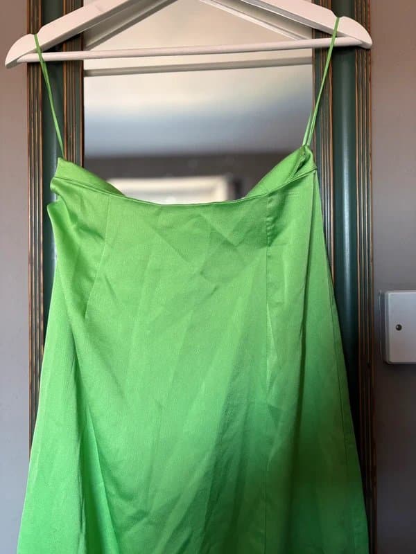 Never Fully Dressed Never Fully Dress Green Maxi Silk Skirt