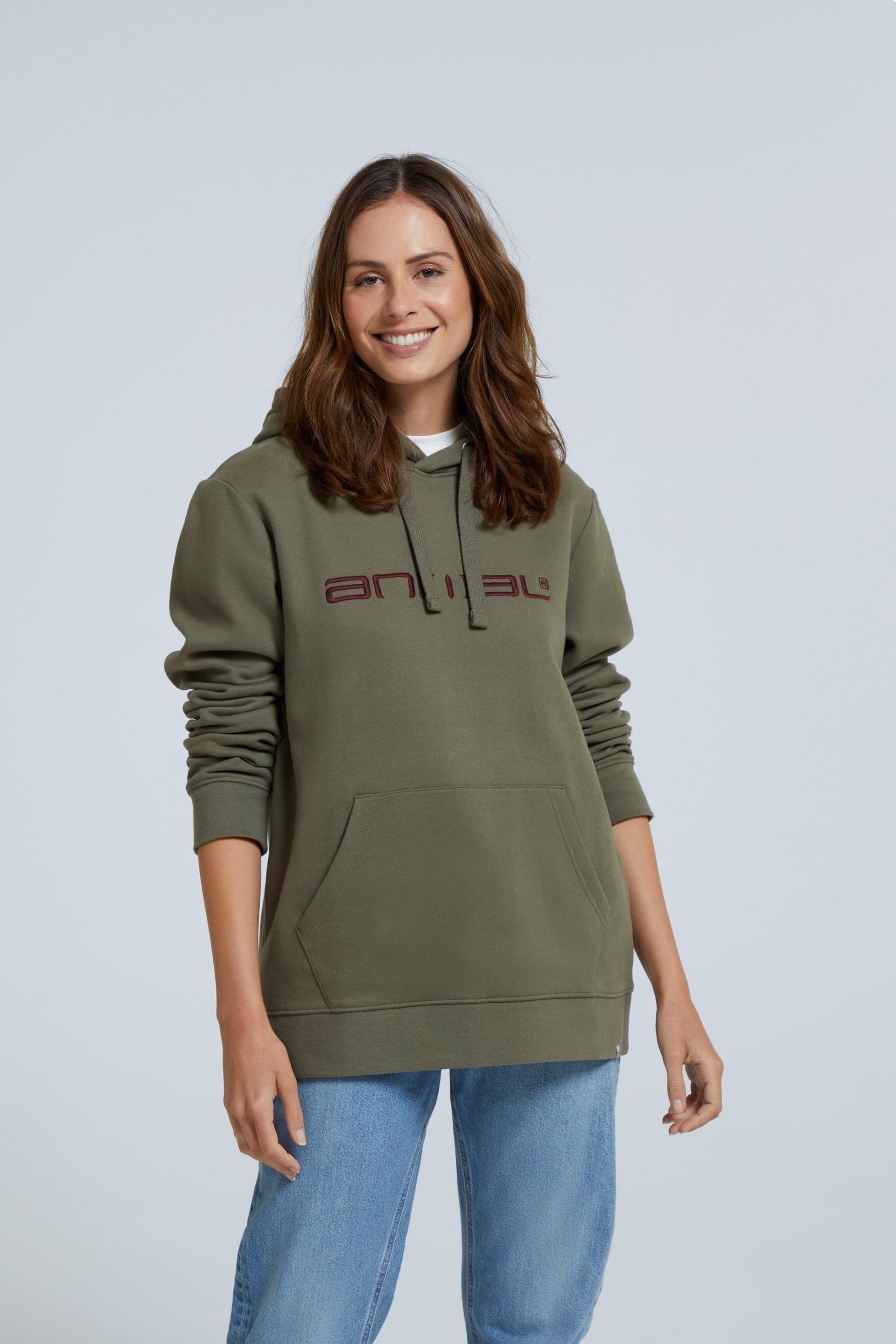 Animal Animal Women's Dark Green Cotton Hoodie Sweatshirt