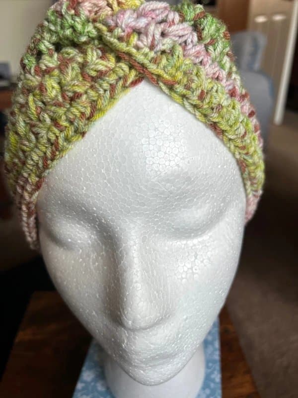 handmade crochet Handmade Crochet twist front feather stitch headband