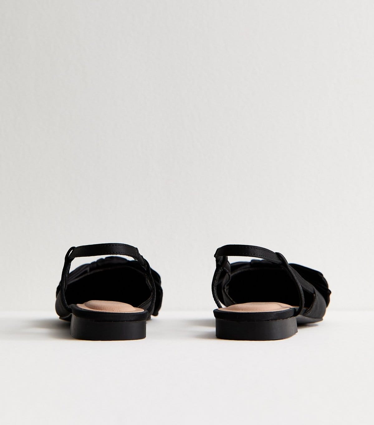 New Look Women's Black Satin Bow Slingback Ballerina Pumps New Look - 4