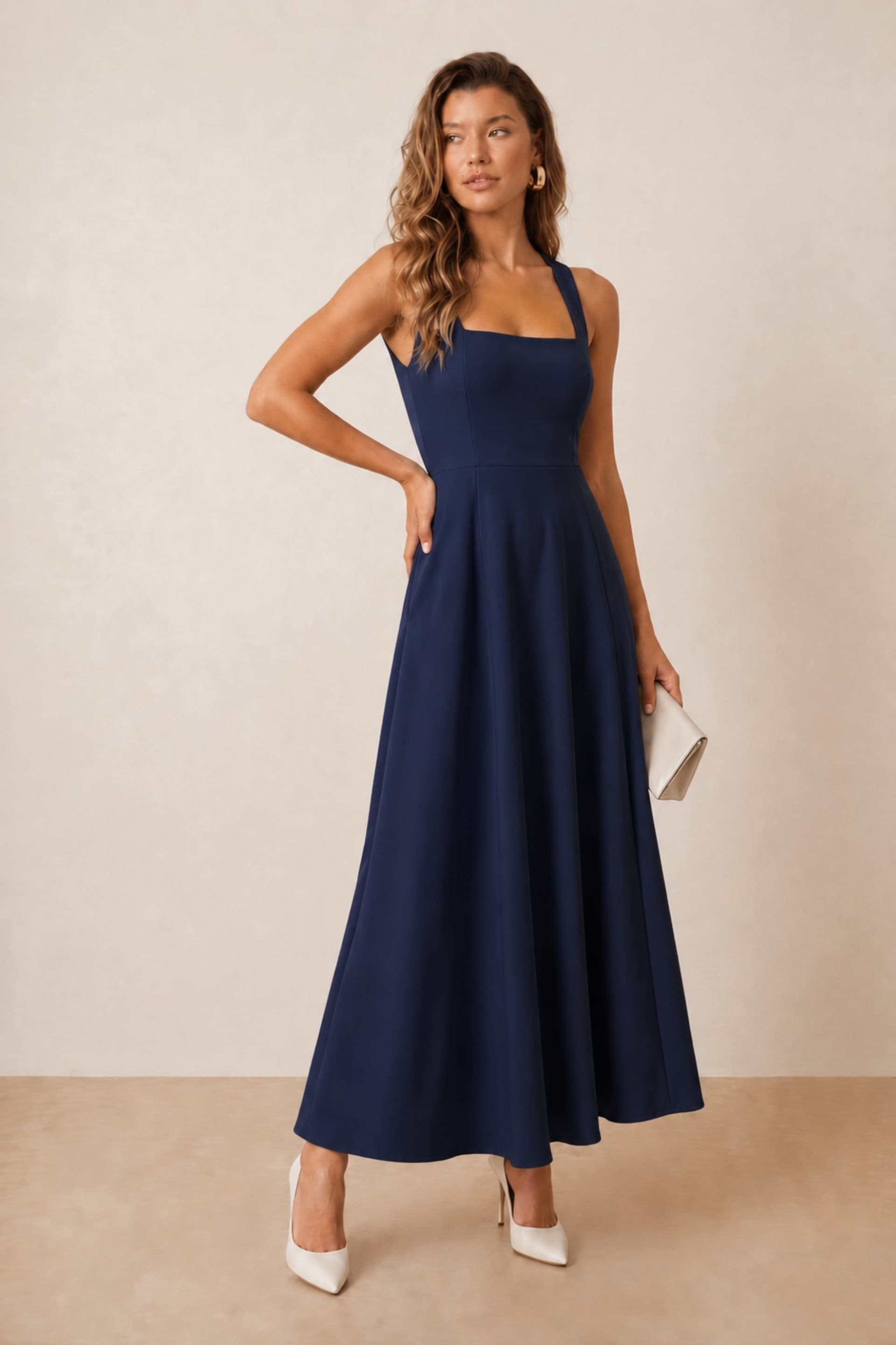 Style Cheat Style Cheat Women's Fit & Flare Midi Dress in Navy