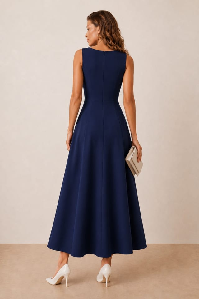 Style Cheat Style Cheat Women's Fit & Flare Midi Dress in Navy - 3