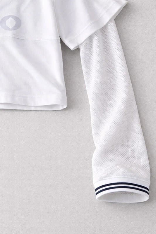 Umbro Umbro Y2K Layered Crop Top NWT White Mesh Long Sleeve Sportcore Blokecore Size M