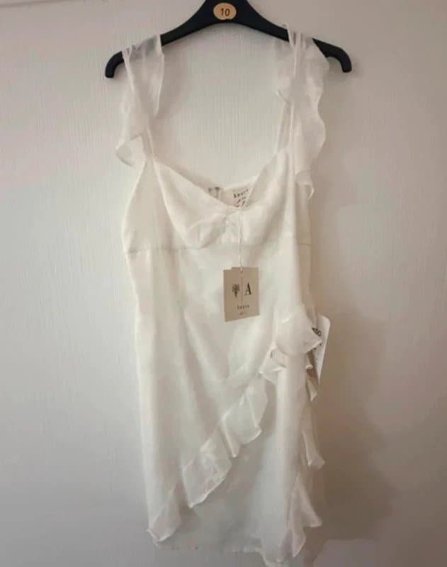 Anaya Anaya Cami Ruffled Mini Dress – Ivory/White – BNWT