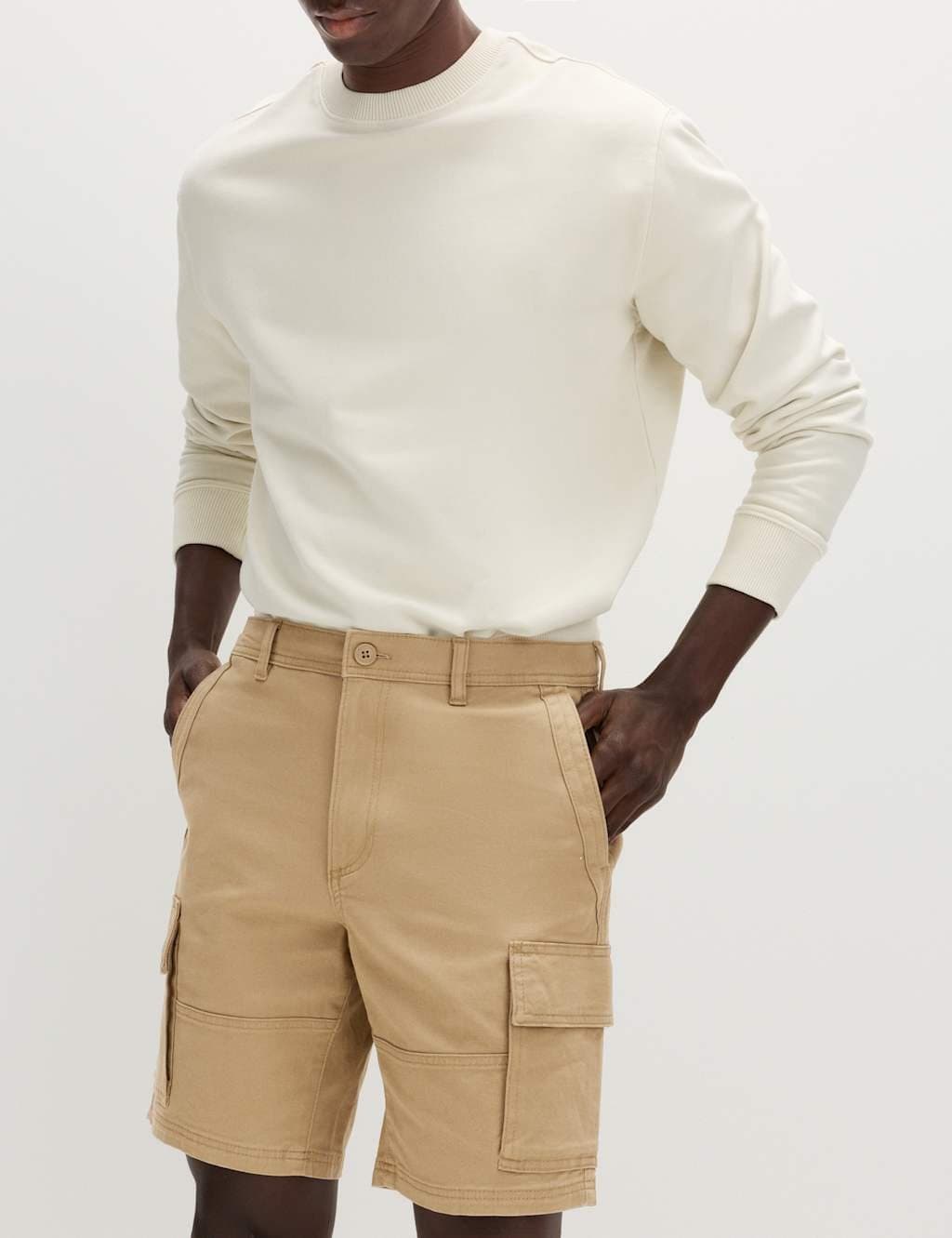 Marks & Spencer M&S Straight Fit Stretch Cargo Short Toffee