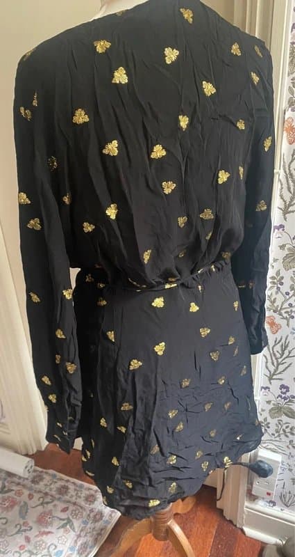 & Other Stories & Other stories Atelier collection wrap mini dress with gold thread -