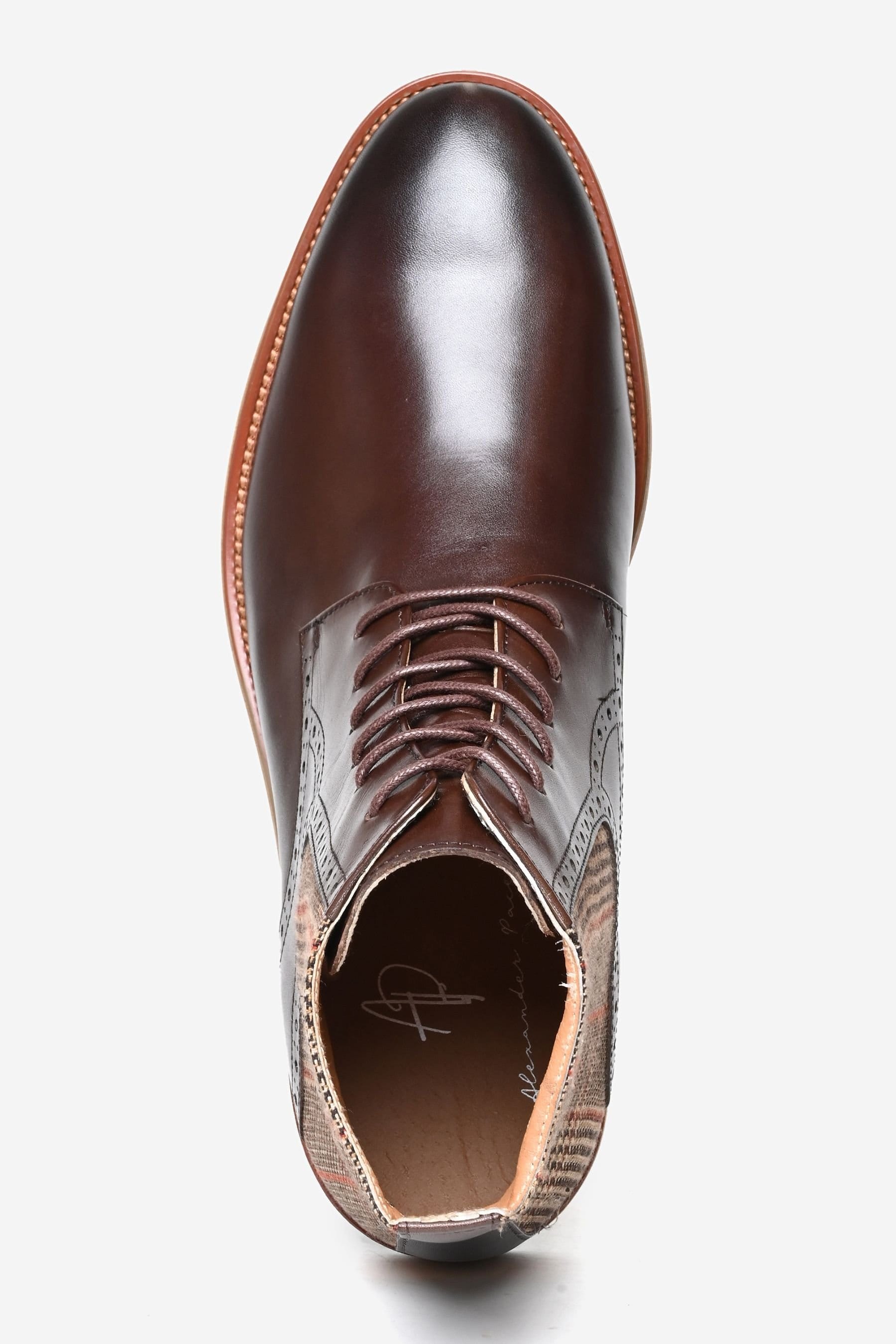 Alexander Pace Alexander Pace Men's 'Hungerford' Premium Leather Derby Boots in Dark Brown - 4