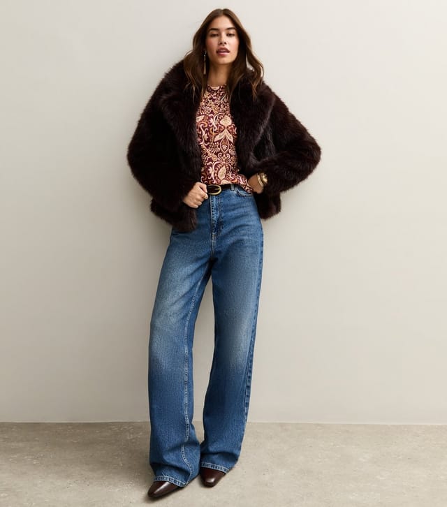 New Look Women's Pink Patterned High Neck Long Sleeve Blouse New Look - 2