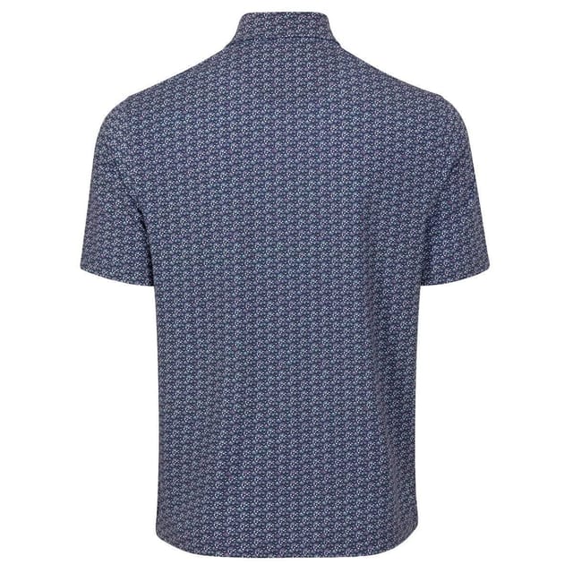 Greg Norman Greg Norman Men's ML75 Stretch Palm Leaflets Golf Polo Shirt in Navy - 2