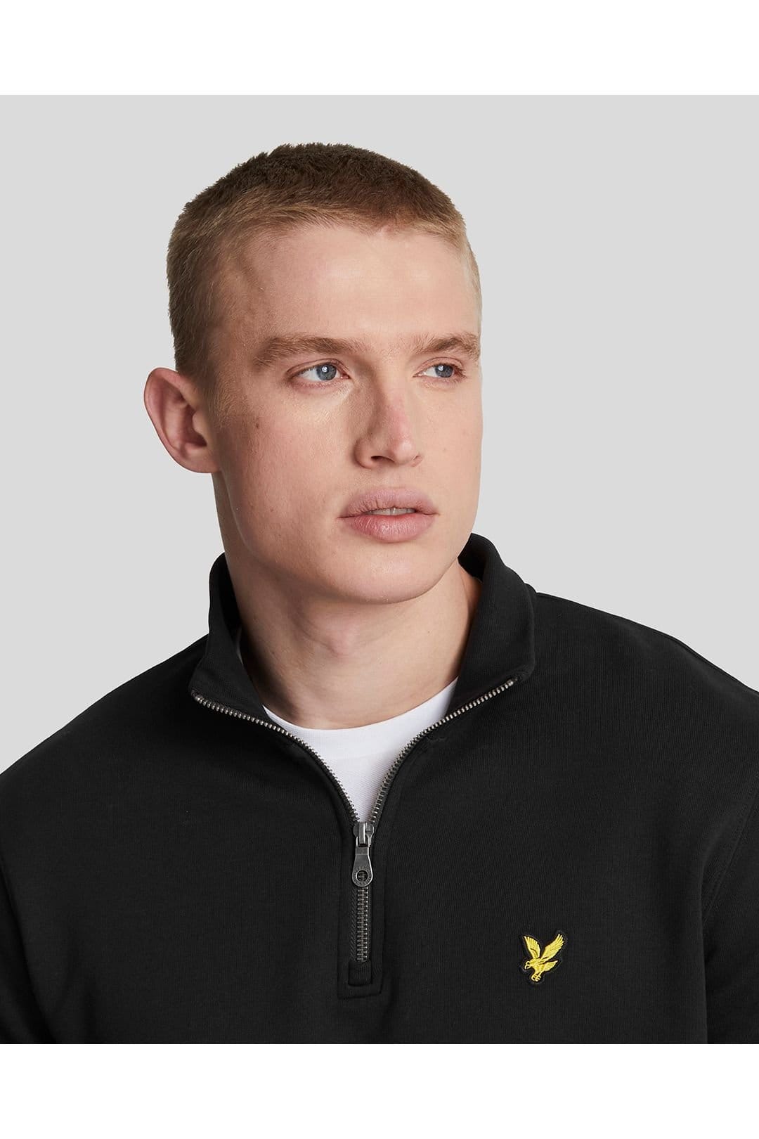 Lyle & Scott Lyle & Scott Men's Loopback Quarter Zip Sweatshirt Jet Black - 4