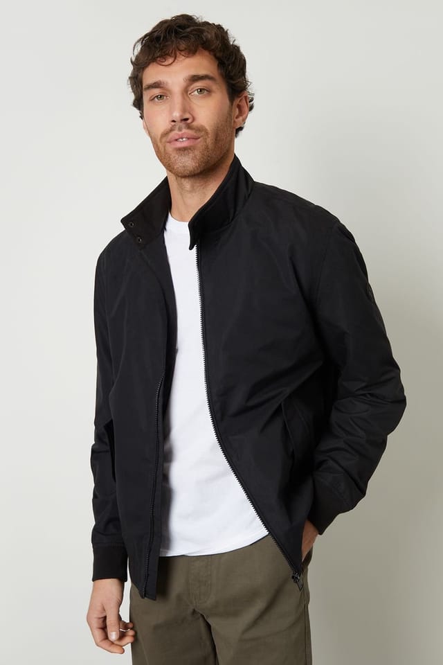 Threadbare Threadbare Men's Zip Up Harrington Style Jacket in Black - 2