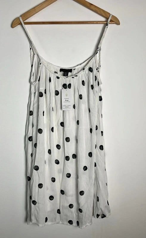 New Look New look - light summer dress polka dot dress - size 10 - white - 1