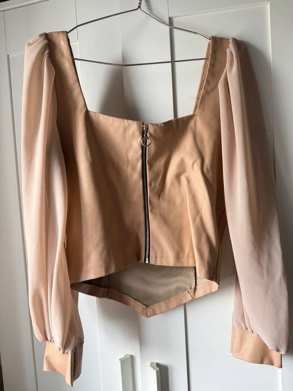ASOS Beige Faux Leather Corset Top