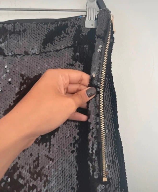 River Island NEW (no tag) River Island Black Sequin and Feather Trousers - Size UK 12