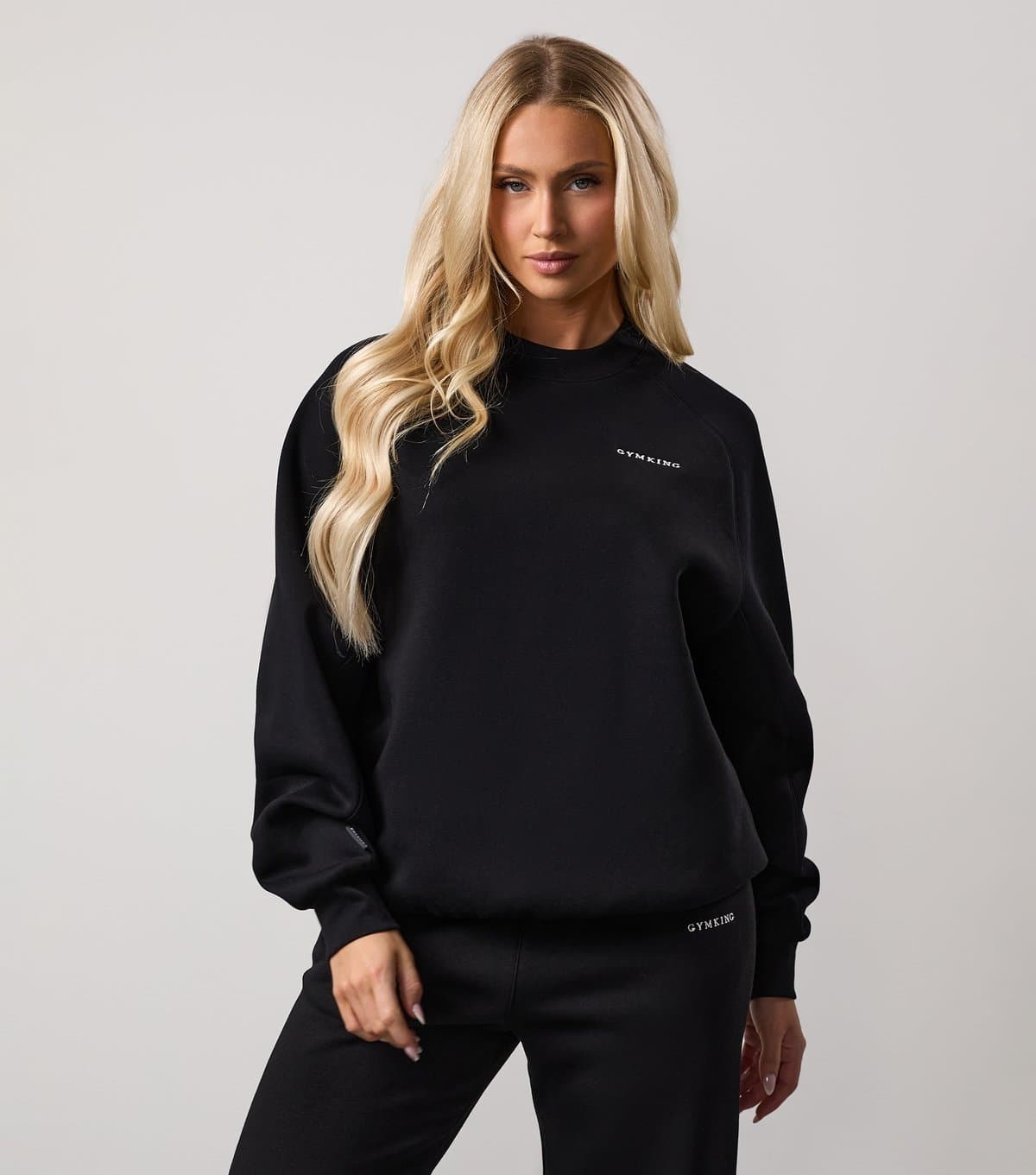 Gym King Women's Black Logo Print Sweatshirt Gym King New Look