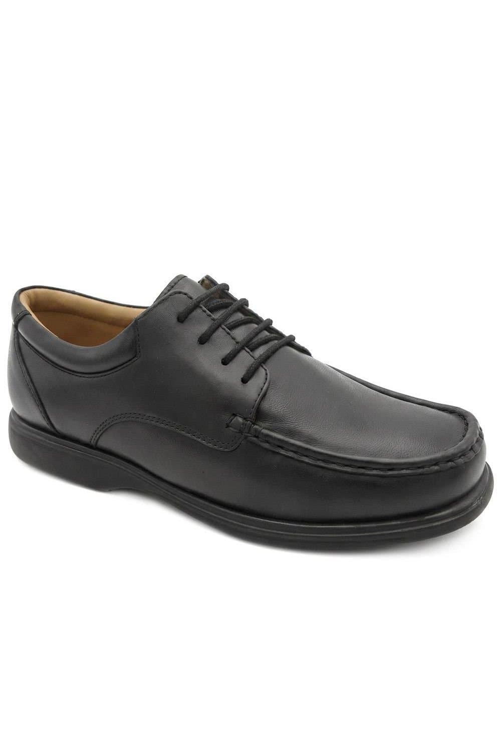 Pavers Pavers Men's Wide Fit Smart Leather Lace Up Shoes in Black