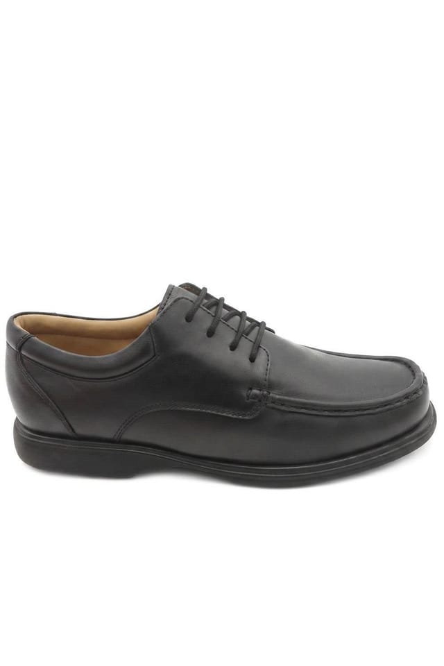 Pavers Pavers Men's Wide Fit Smart Leather Lace Up Shoes in Black - 2