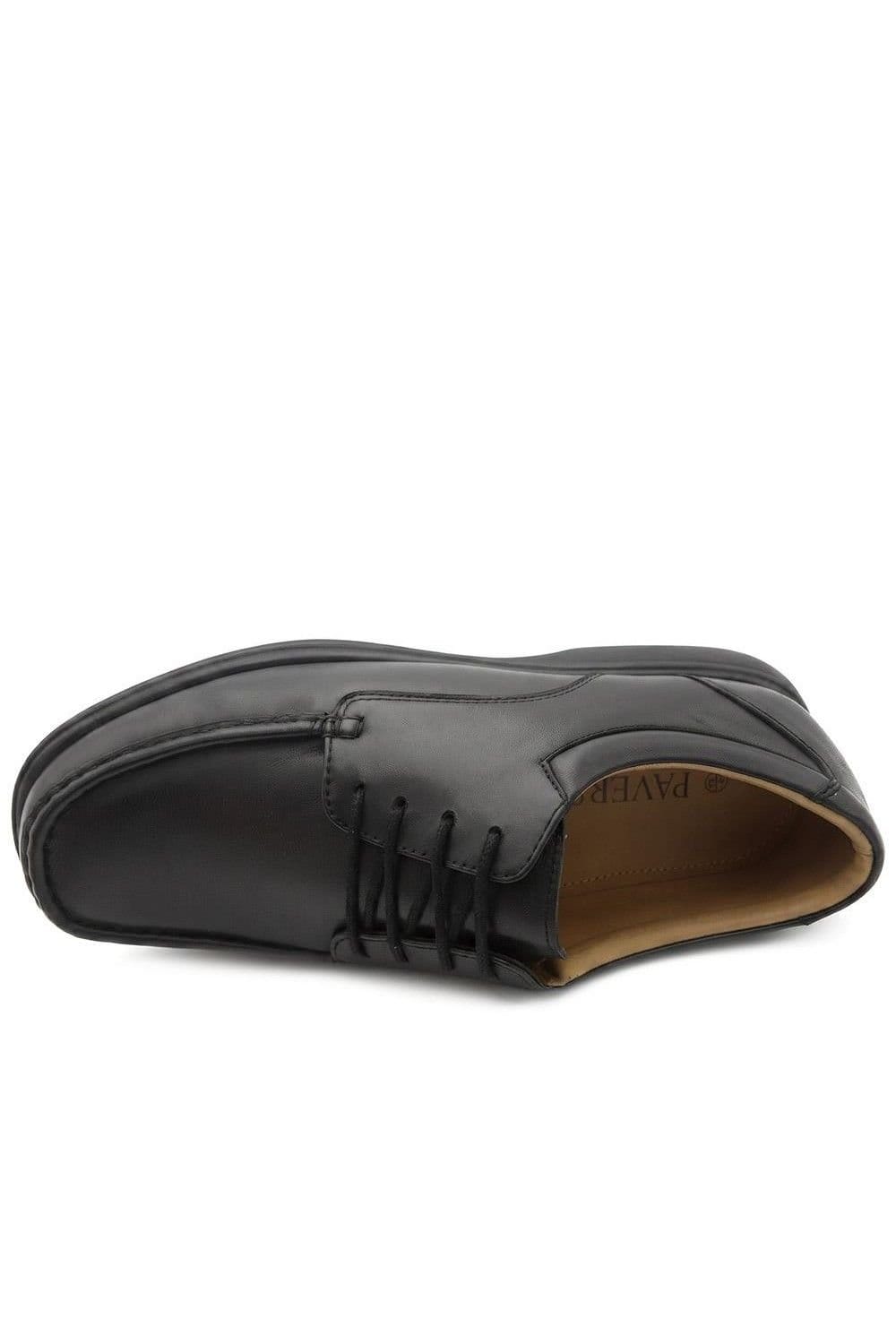 Pavers Pavers Men's Wide Fit Smart Leather Lace Up Shoes in Black - 4