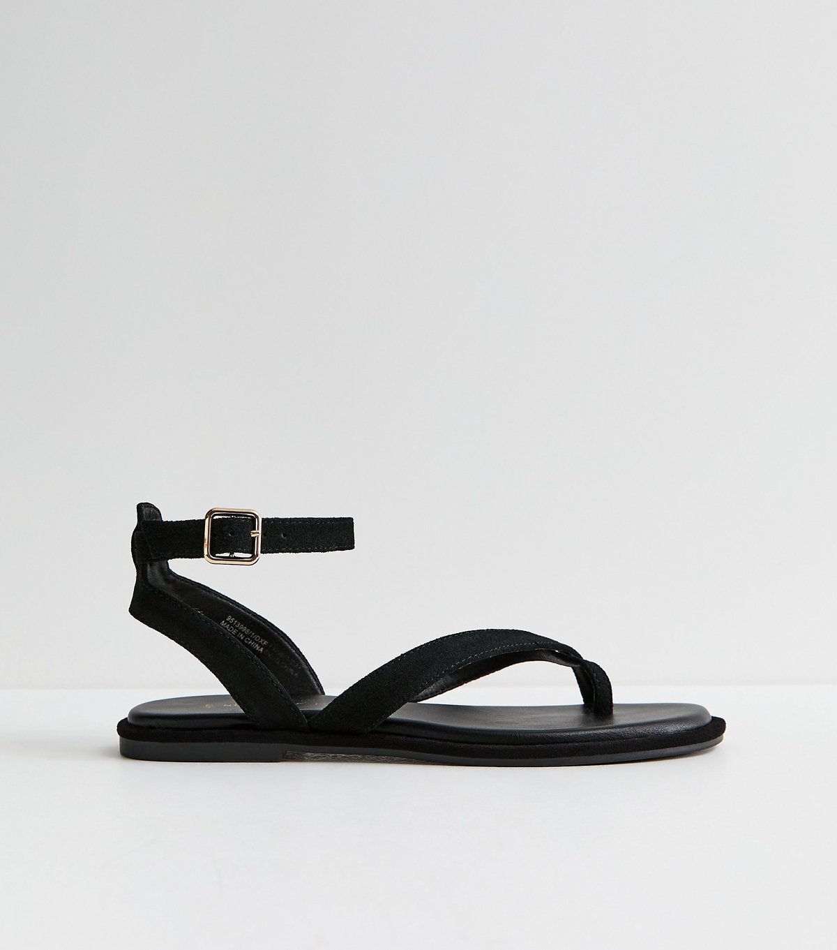 New Look Women's Premium Real Leather Black Crossover Strap Flat Sandals New Look - 4