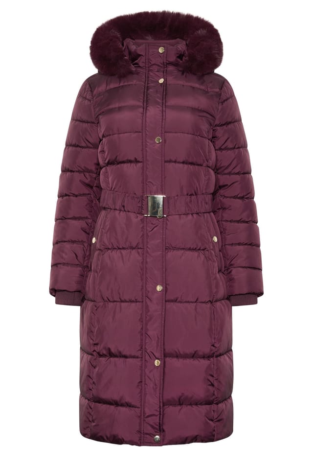 M&Co M&Co Women's Glam Belted Midi Coat in Purple - 2